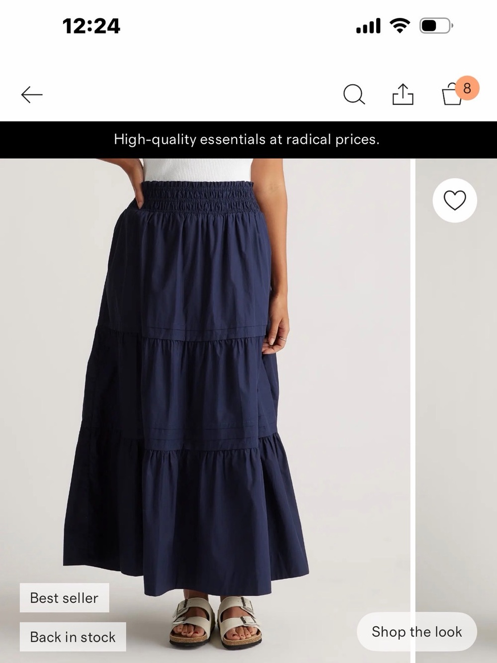 (SEA) Quince Navy Tiered Maxi Skirt